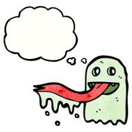 ghost with thought bubble cartoon N33