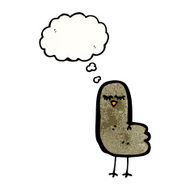 bird with thought bubble cartoon N17