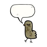 bird with speech bubble cartoon N5