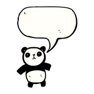 panda with speech bubble cartoon N3