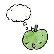 cute apple with though bubble N3