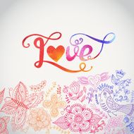 &quot;Love&quot; vector watercolor lettering