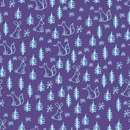 Forest in winter seamless pattern