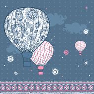 Vintage Illustration with air balloons