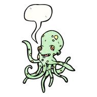 octopus with speech bubble cartoon N3