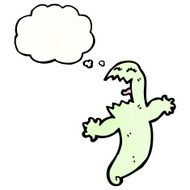 ghost with thought bubble cartoon N39