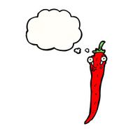 carton chili pepper with thought bubble N6