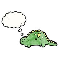 friendly dinosaur with thought bubble N10