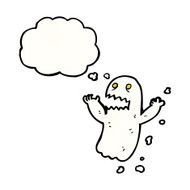 cartoon ghost with thought bubble N41