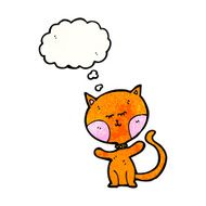 cartoon cat with thought bubble N191