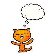 cartoon cat with thought bubble N192