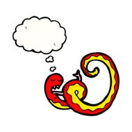 snake with thought bubble cartoon N12