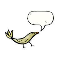 cartoon bird with speech bubble N391
