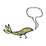 cartoon bird with speech bubble N392