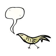 cartoon bird with speech bubble N393