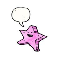 carton dancing star with speech bubble N6