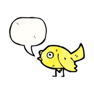 cartoon bird with speech bubble N398