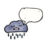 cartoon rain cloud with speech bubble N21