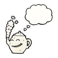 teapot with thought bubble cartoon N4