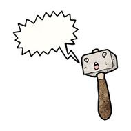 cartoon hammer with speech bubble N7
