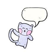 cat with speech bubble cartoon N11