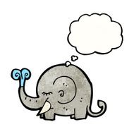 cartoon elephant with thought bubble N20