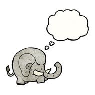 cartoon elephant with thought bubble N22