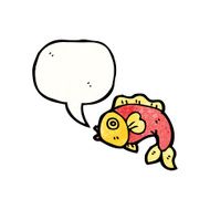 cartoon fish with speech bubble N129