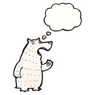 polar bear with thought bubble cartoon N3