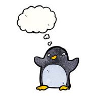 funny penguin cartoon with thought bubble N18