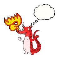 cartoon fire breathing dragon N17