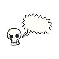 cartoon shrieking skull N13
