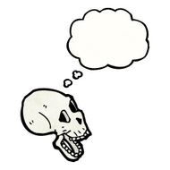 spooky skull with thought bubble N6