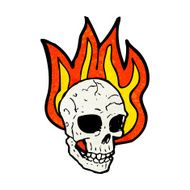 flaming skull cartoon N32