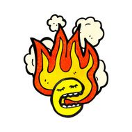 cartoon flaming emoticon face N16
