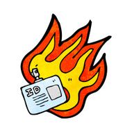 burning ID tag cartoon N2