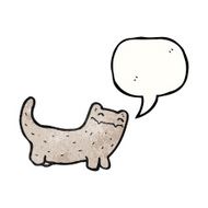 happy cartoon cat with speech bubble N8