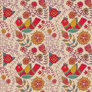 Seamless pattern with birds and flowers N8