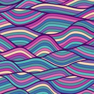 Seamless wave hand-drawn pattern waves background N11