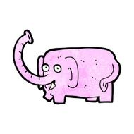 cartoon pink elephant N46