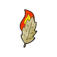 cartoon burning leaf N23