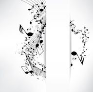 abstract musical background with notes N3