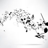 abstract musical background with notes N4
