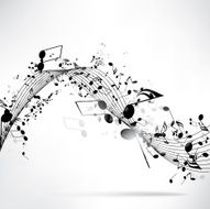 abstract musical background with notes N5