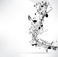 abstract musical background with notes N6
