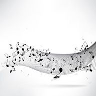 abstract musical background with notes N7