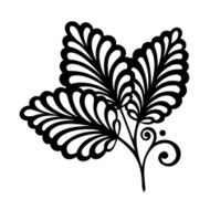 Original Decorative Leaf with Ornament