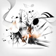 abstract musical background with notes N10