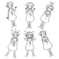 cute character girl vector