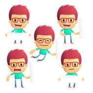 casual man in various poses